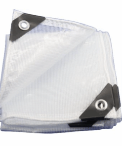 Camping Waterproof Garden Reinforced White PVC Tarpaulin With Clipping Net - M