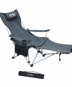 CampsBerg - Compact Camping Chair with Detachable Legrest - Grey