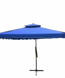Cantilever Parasol Double Top Patio Umbrella Side Pole Square with Crank