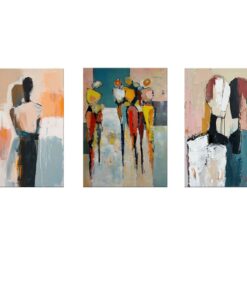 Canvas-Art-3 Pieces Brushed PAinted Figure Abstract Wall Art