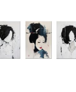 Canvas-Art-3 Pieces Grey & Black Elegant Abstract Wall Art