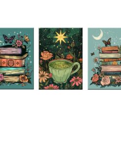Canvas-Art-3 Pieces Very Mindful Bookworm Wall Art