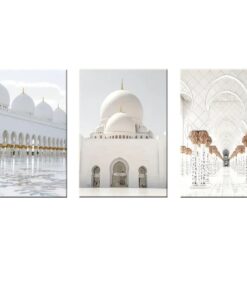 Canvas-Art-3 Pieces White Classical Islmamic Dome Wall Art