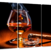 Canvas Art - Cigar And Cognac 3 Piece Canvas Wall Art Living Bedroom Decor