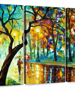 Canvas Art - Dark Night 3 Piece Abstract Painting Canvas Wall Art Decor