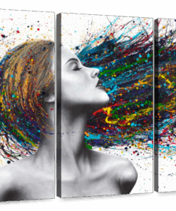 Canvas Art - Deep Thoughts Woman 3 Piece Abstract Painting Canvas Wall Art