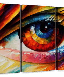 Canvas Art - Eye Sight 3 Piece Abstract Painting Canvas Wall Art