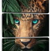 Canvas Art - Leopard Starring 3 Piece Canvas Wall Art Decor