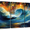 Canvas Art - Ocean Wave I 3 Piece Abstract Painting Canvas Wall Art