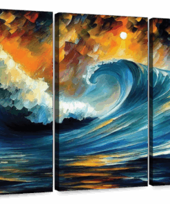 Canvas Art - Ocean Wave I 3 Piece Abstract Painting Canvas Wall Art