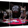 Canvas Art - Poker Dogs 3 Piece Canvas Wall Art Living Bedroom Decor