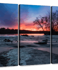 Canvas Art - Sunset At Bellis 3 Piece Canvas Wall Art Living Bedroom Decor