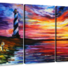 Canvas Art - The Lighthouse 3 Piece Abstract Painting Canvas Wall Art Decor