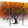 Canvas Art - Tree Of Festivity 3 Piece Abstract Painting Canvas Wall Art