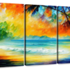 Canvas Art - Tropical III Beach 3 Piece Abstract Painting Canvas Wall Art