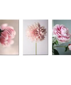 Canvas-Art3 Pieces Dahlia Islamic Pink Flower Decorative Wall Art