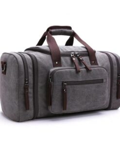 Canvas Duffel Bag Carry-on Overnight Bag - Grey