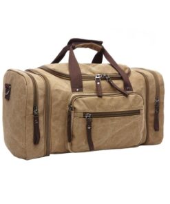 Canvas Duffel Bag Carry-on Overnight Bag - Khaki