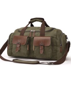 Canvas Duffle Bag For Travel Carry-on Bag - Army green