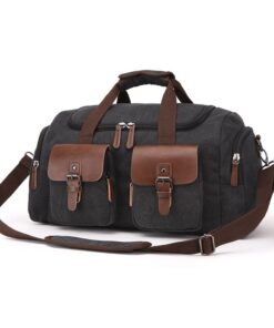 Canvas Duffle Bag For Travel Carry-on Bag - Black