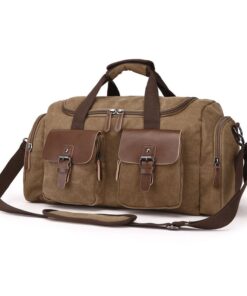 Canvas Duffle Bag For Travel Carry-on Bag - coffee