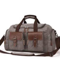 Canvas Duffle Bag For Travel Carry-on Bag - Grey