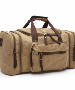 Canvas Luggage Travel Duffel Bag With Large Capacity - Brown