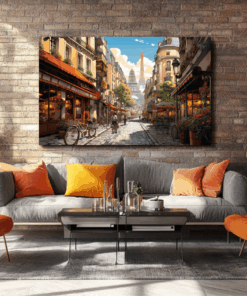 Canvas Wall Art - A Retro-Style Cityscape - HC0034