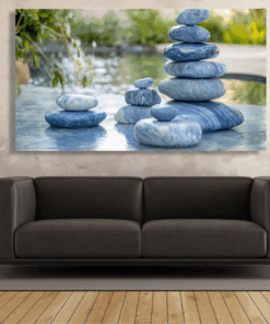 Canvas Wall Art - Abstract Blue Stones - IM1350