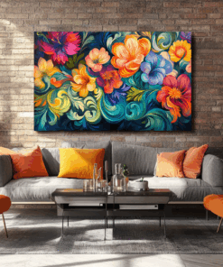 Canvas Wall Art - Abstract Floral Dance - HC0149