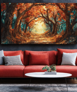 Canvas Wall Art - Autumn Forest Pathway - BX0278