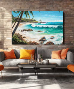 Canvas Wall Art - Beachfront Abstract Painting - HC0036