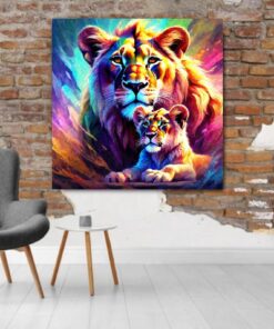 Canvas Wall Art - Big 5 - Moms and Babes Lion