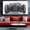 Canvas Wall Art - Black and White Morgan 3 Wheeler - BX0231