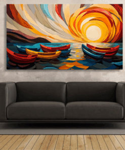 Canvas Wall Art - Boats at Sunrise - IM1366
