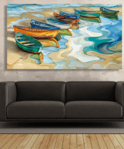 Canvas Wall Art - Boats on a Calm Shoreline - IM1371