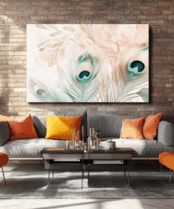 Canvas Wall Art - Botanical Peacock Abstract - HC0142