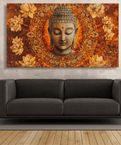 Canvas Wall Art - Buddha with Mandala Lotus - IM1338