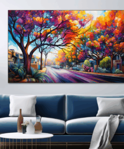 Canvas Wall Art - Chromatic Suburbia Symphony - JT0208