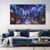 Canvas Wall Art - City Lights Abstract - BK0348