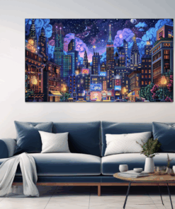 Canvas Wall Art - City Lights Abstract - BK0348