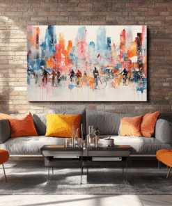 Canvas Wall Art - Cityscape AbstractCollage - HC0027