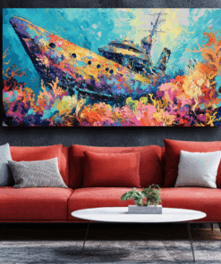 Canvas Wall Art - Colorful Underwater Scene - BX0269