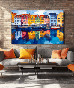 Canvas Wall Art - Colourful Cityscape Abstract - HC0072