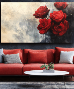 Canvas Wall Art - Contemporary Rose Elegance - BX0091