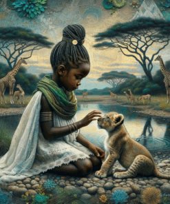 Canvas Wall Art Decor - Girl In The Jungle 100cm x 100cm Artwork