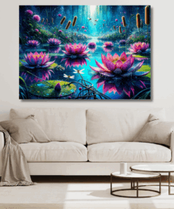 Canvas Wall Art Decor - Lotus Blossoms Artwork