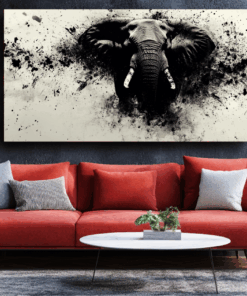 Canvas Wall Art - Elephant in Ink - BX0190