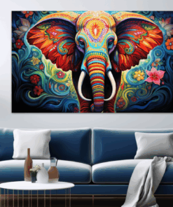 Canvas Wall Art - Elephant Serenity Abstract - JT0239