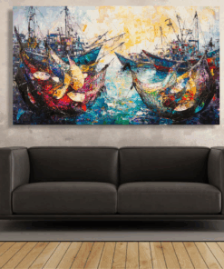 Canvas Wall Art - Fishing Nets and Boats - IM1368
